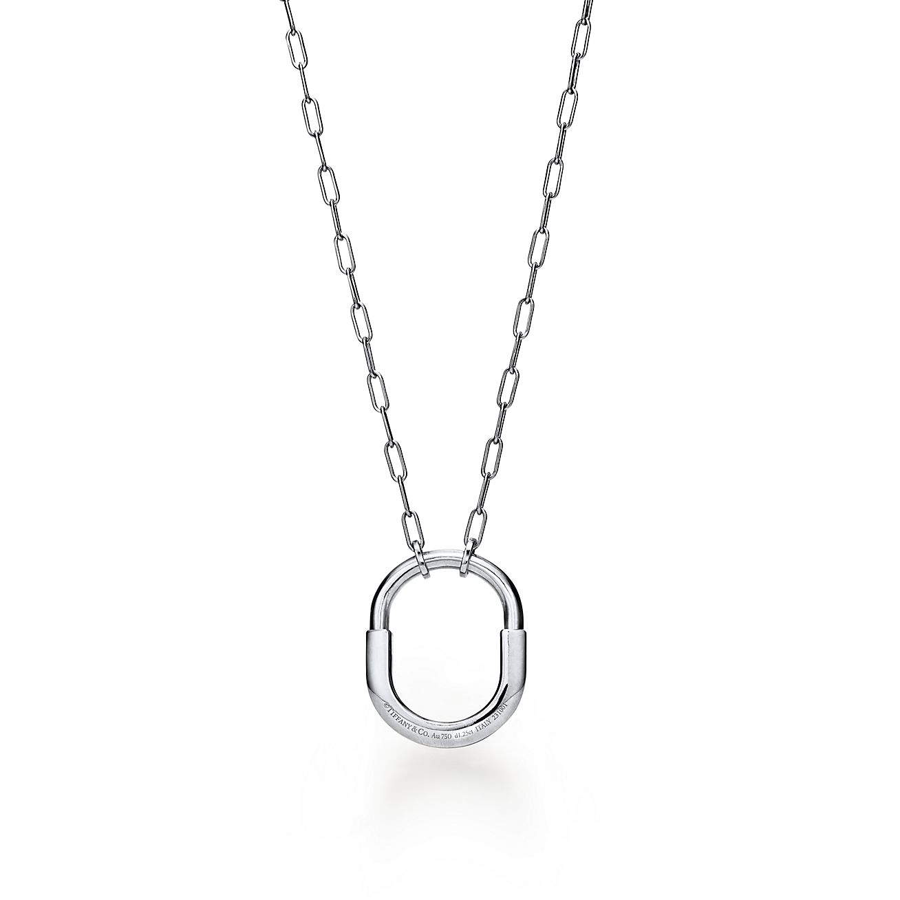 18K T Lock Pendant Pavé Diamonds Necklace
