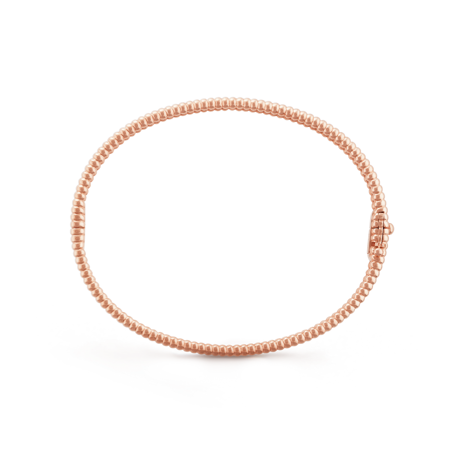 18K Rose Gold Perlée Diamonds One Row Bracelet