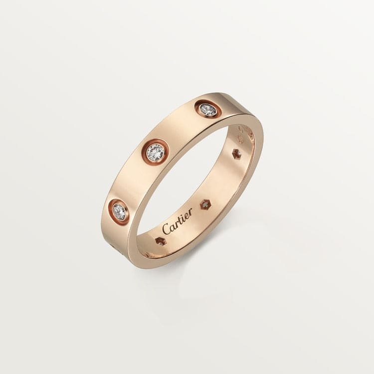18K Love Wedding Eight Diamonds Ring