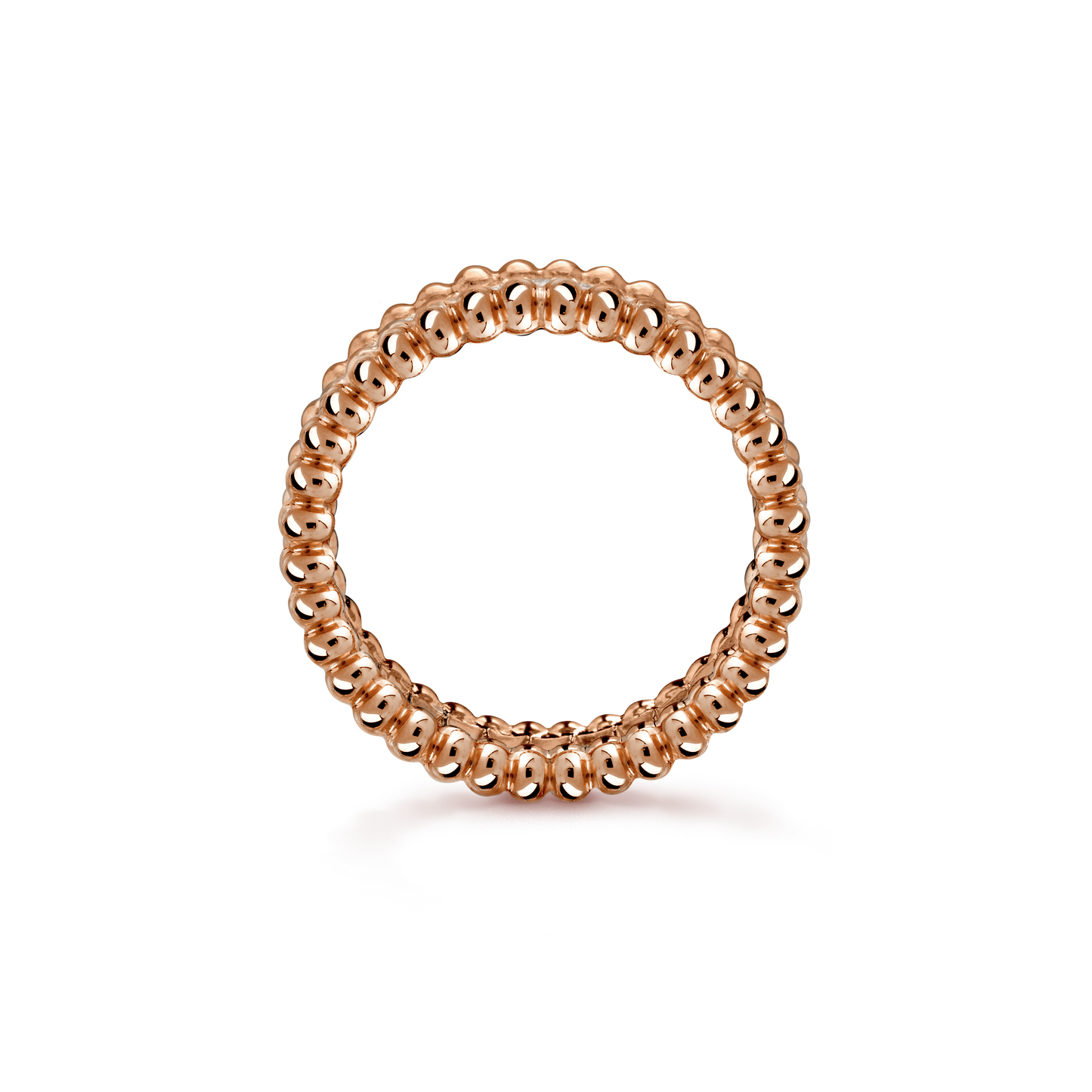 18K Rose Gold Perlée Diamonds Ring