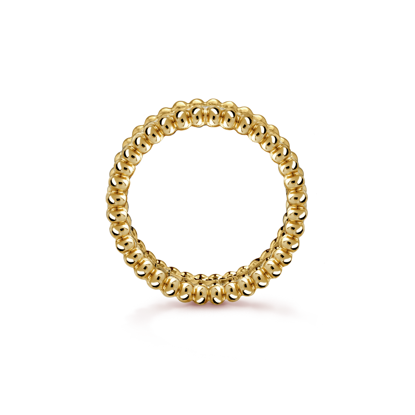 18K Yellow Gold Perlée Diamonds Ring