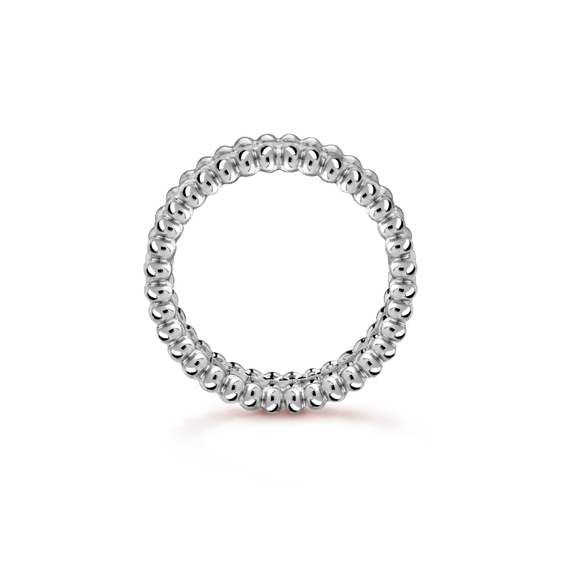 18K White Gold Perlée Diamonds Ring