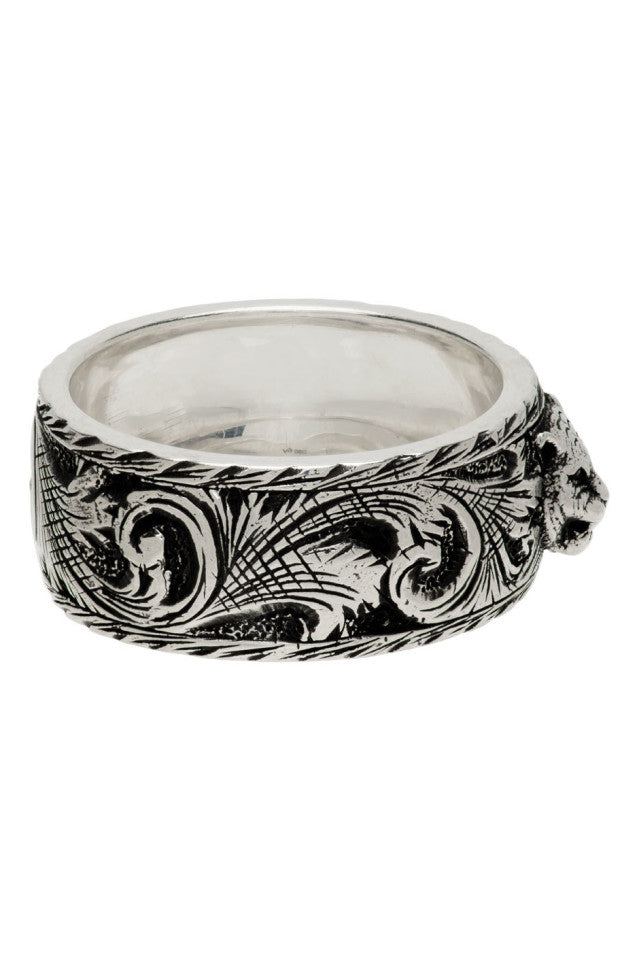 Double G Feline Head Ring
