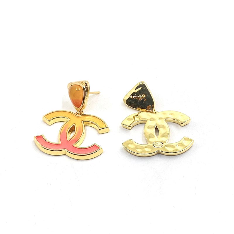 18K Classic Peach CC Dangle Earrings