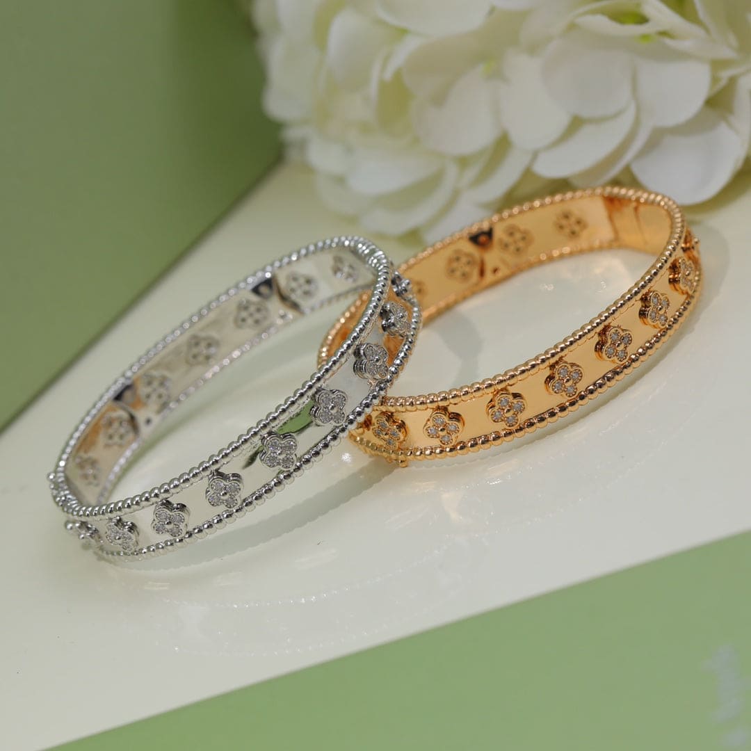 18K Rose Gold Perlée Clovers Bracelet
