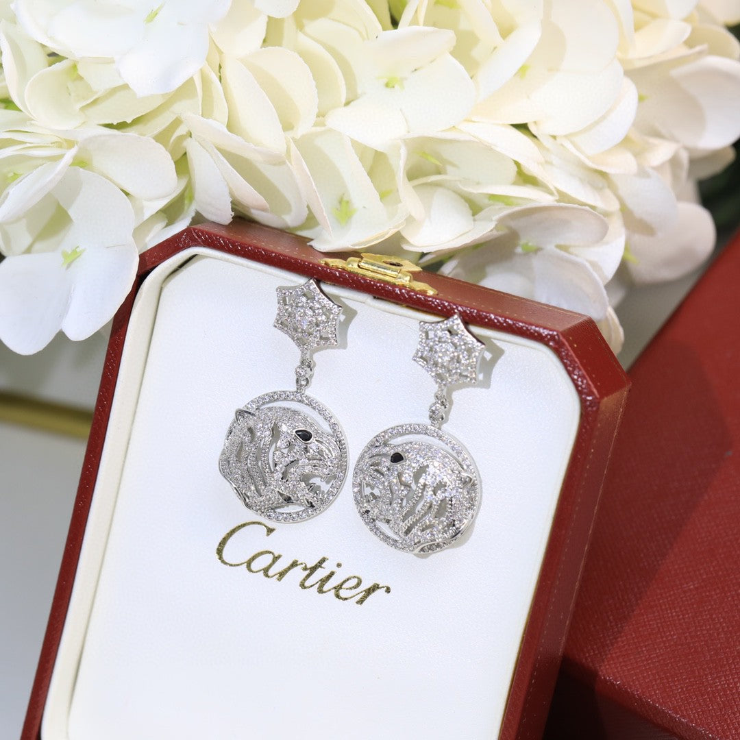 18k Panthère Head Earrings