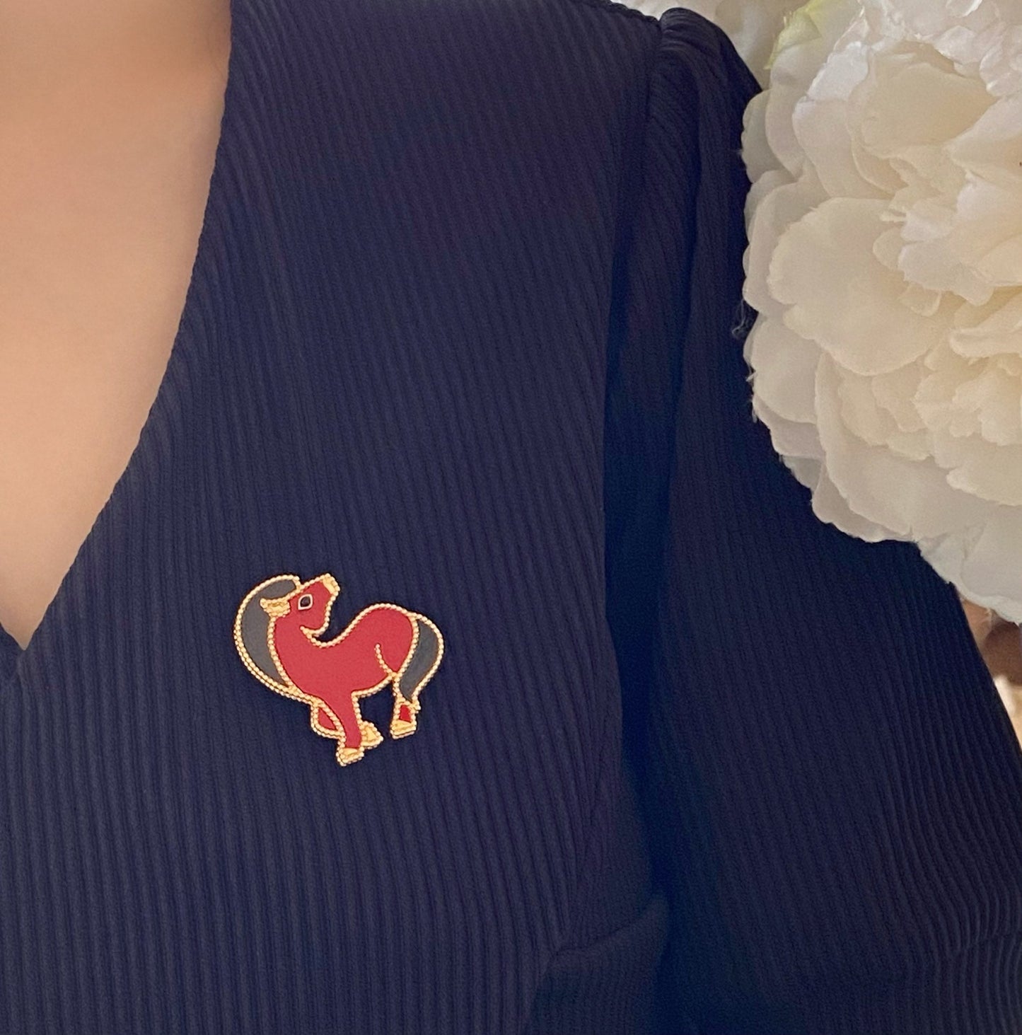 18K Lucky Animals Horse Clip Brooch