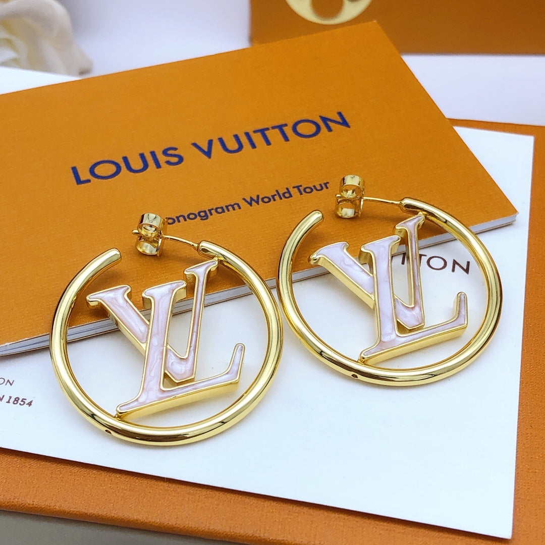 18k Louis Louise Hoop Pearls Earrings