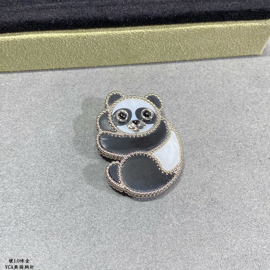 18K Lucky Animals Panda Clip Brooch