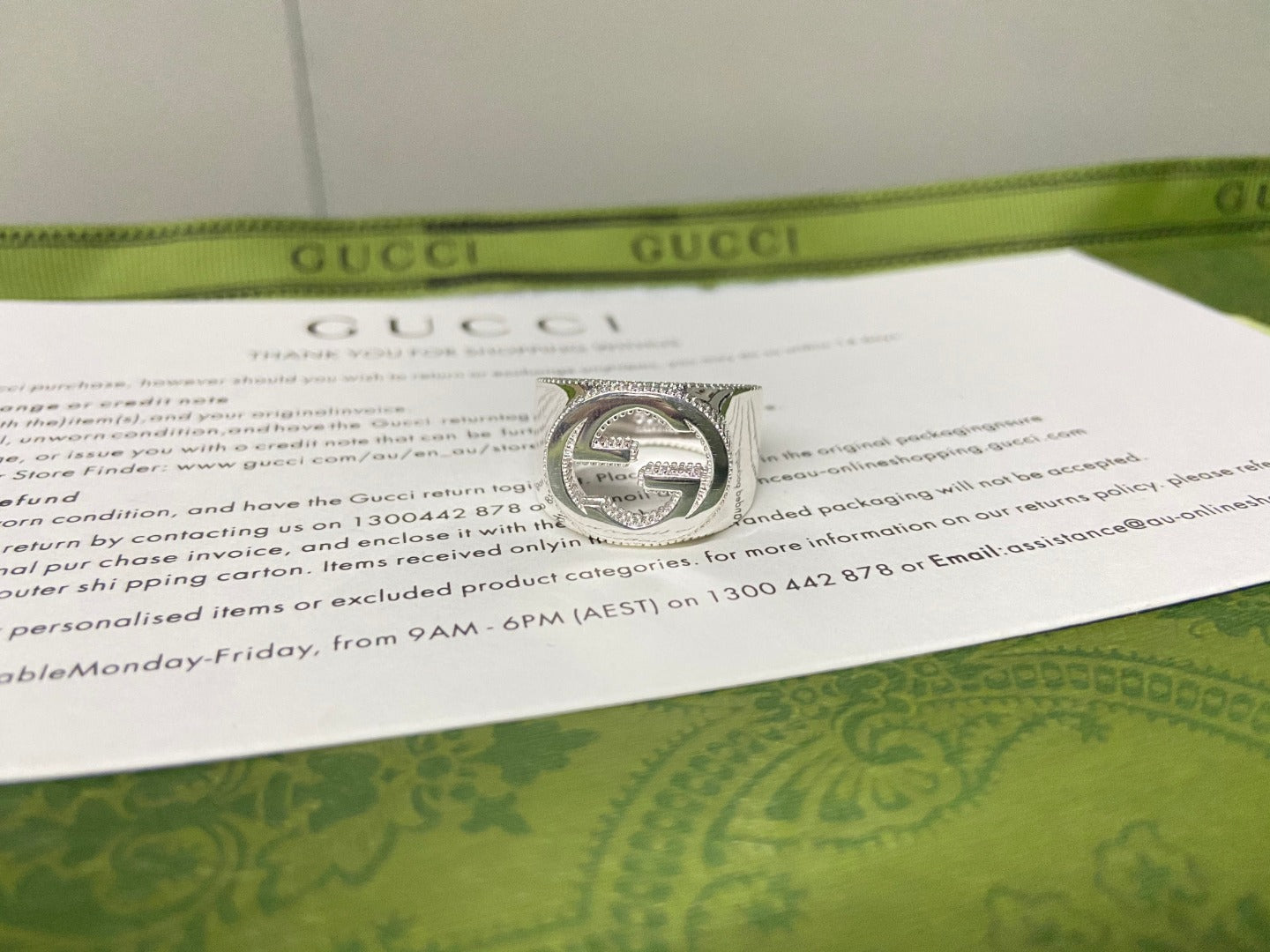 Double G Interlocking G Wide Ring