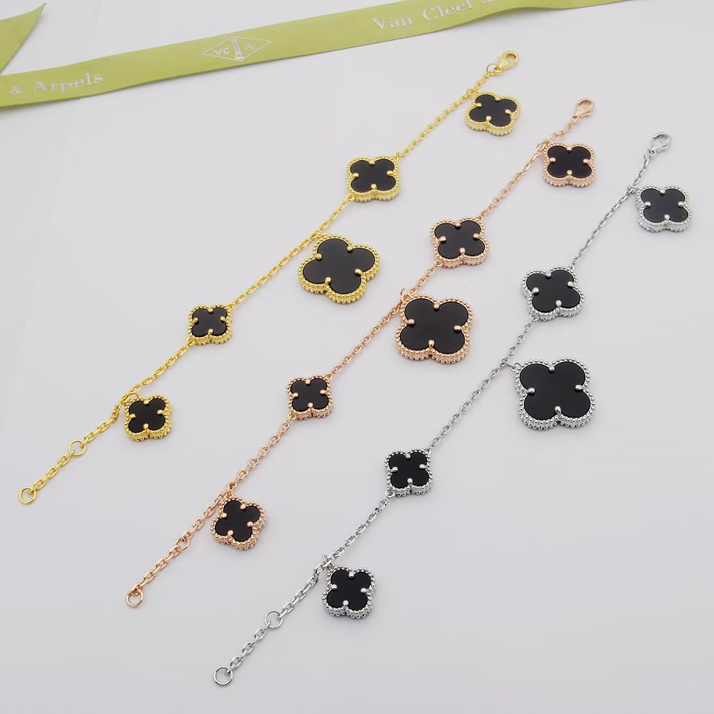18K Magic Alhambra Five Black Motifs Bracelet