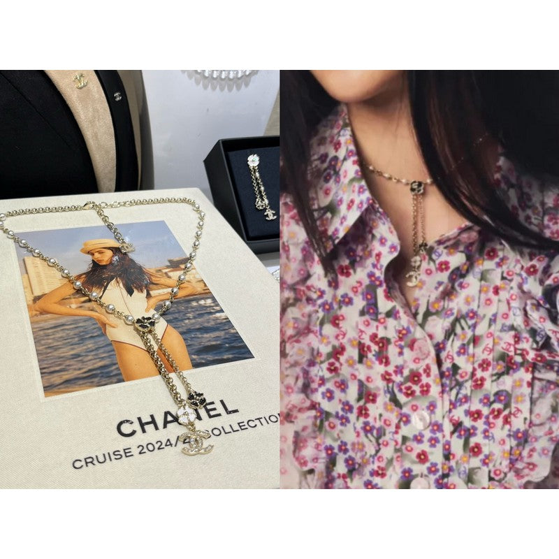 18K CC 25P Camellia Long Necklace