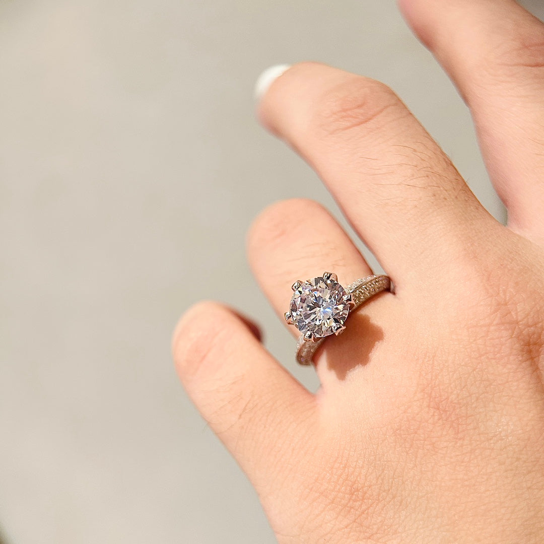 18K T Pavé Tiffany Setting Engagement Ring