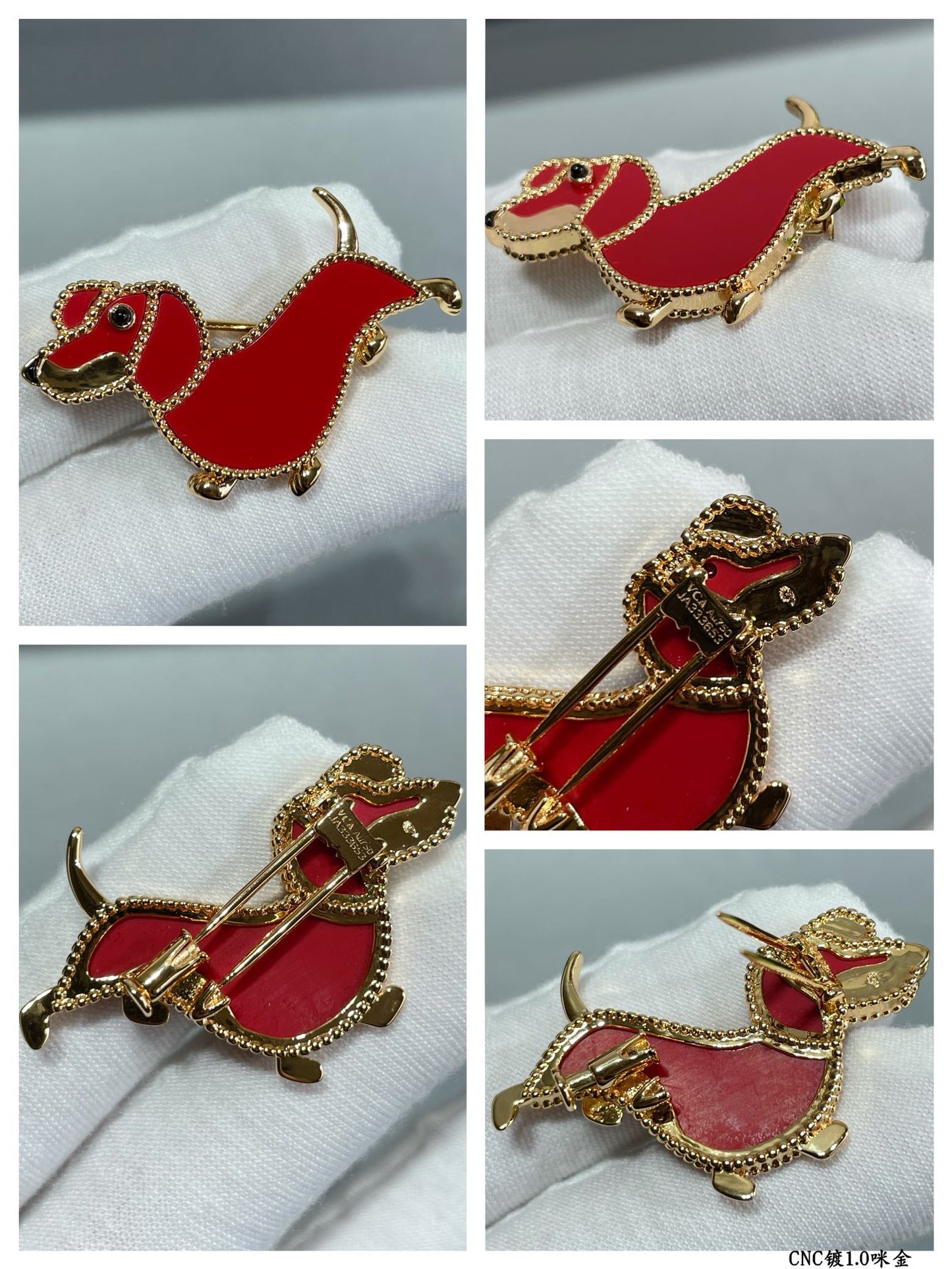 18K Lucky Animals Dachshund Clip Brooch