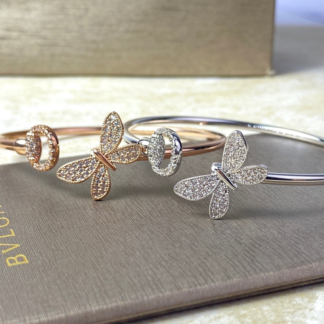 18K Double G Flora Bangle Diamond Bracelet