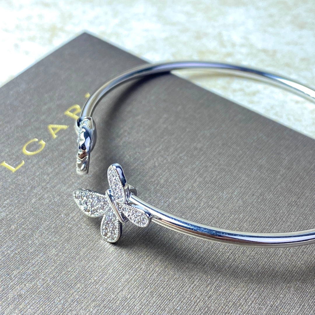 18K Double G Flora Bangle Diamond Bracelet