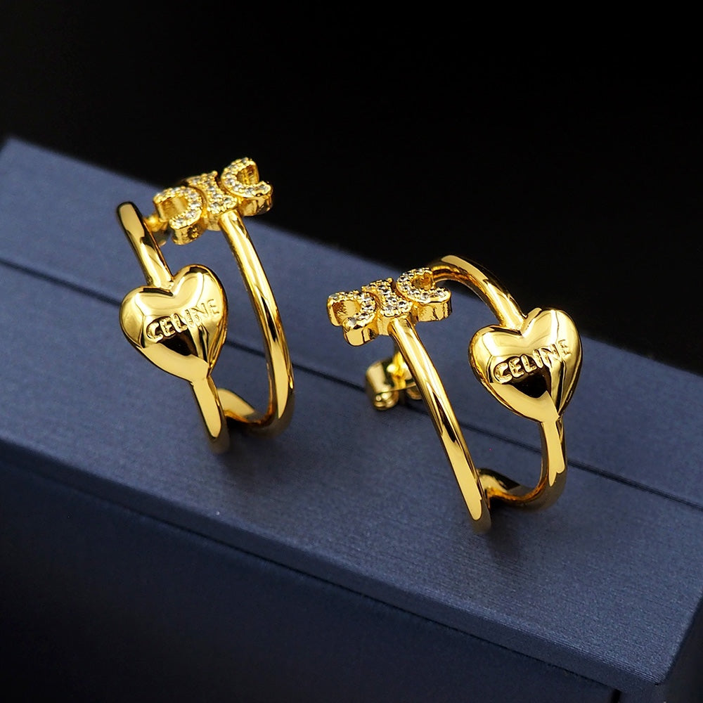18K CE Triomphe Heart Earrings