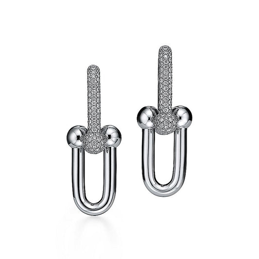 Boucles d'oreilles à gros maillons et diamants T HardWear 18 carats