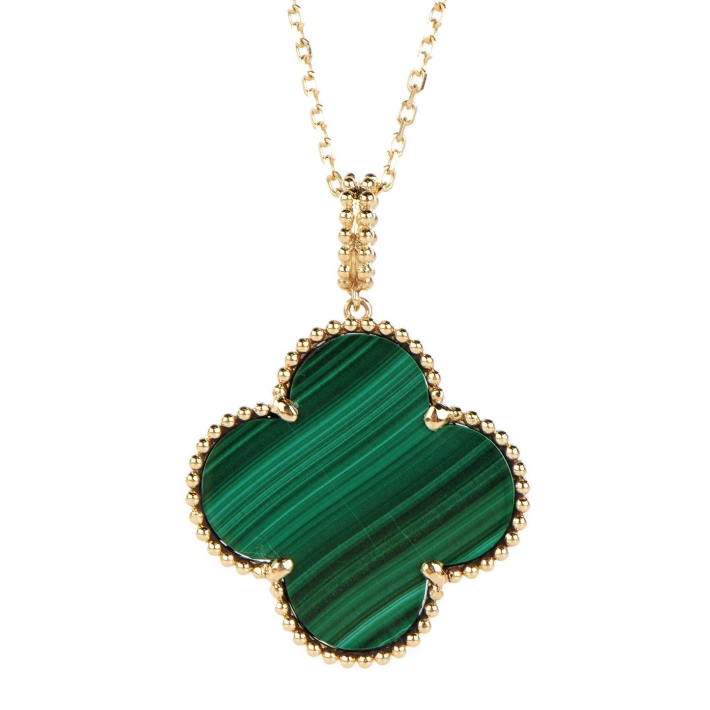 18K Van Cleef & Arpels Magic Alhambra Malachite Necklace