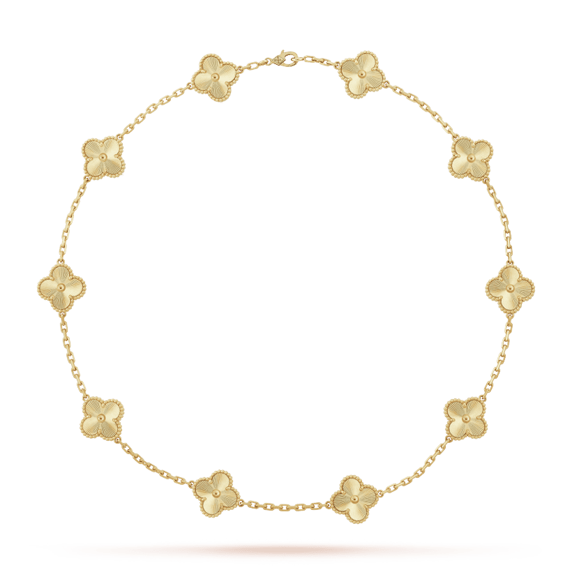 18K Van Cleef & Arpels Vintage Alhambra 10 Motifs Necklace