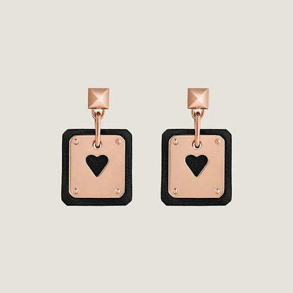 18K As De Coeur Black H Earrings