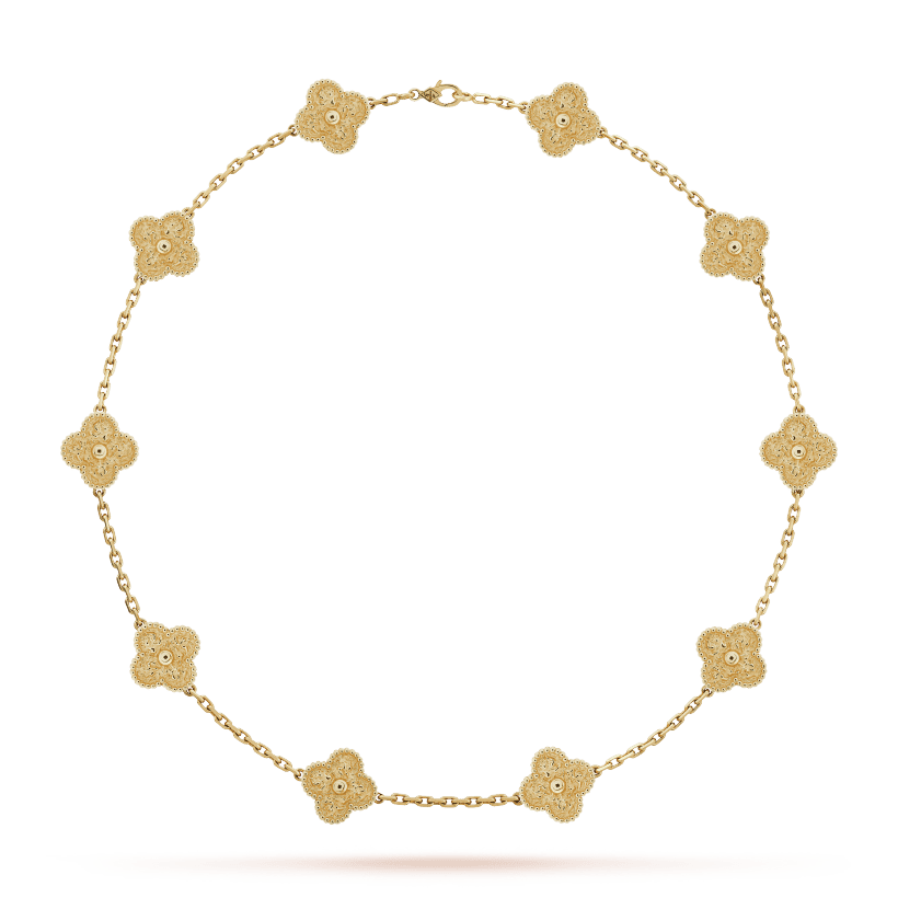 18K Van Cleef & Arpels Vintage Alhambra 10 Motifs Necklace