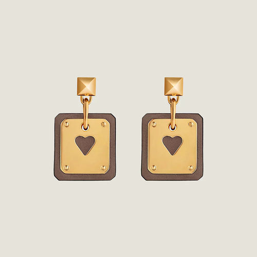 18K As De Coeur Brown H Earrings