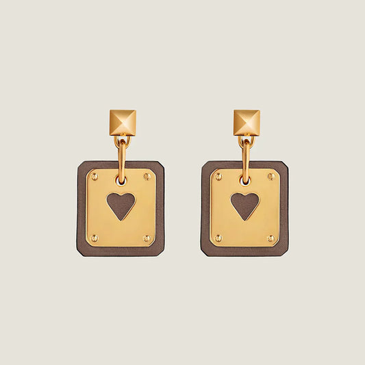 18K As De Coeur Brown H Earrings