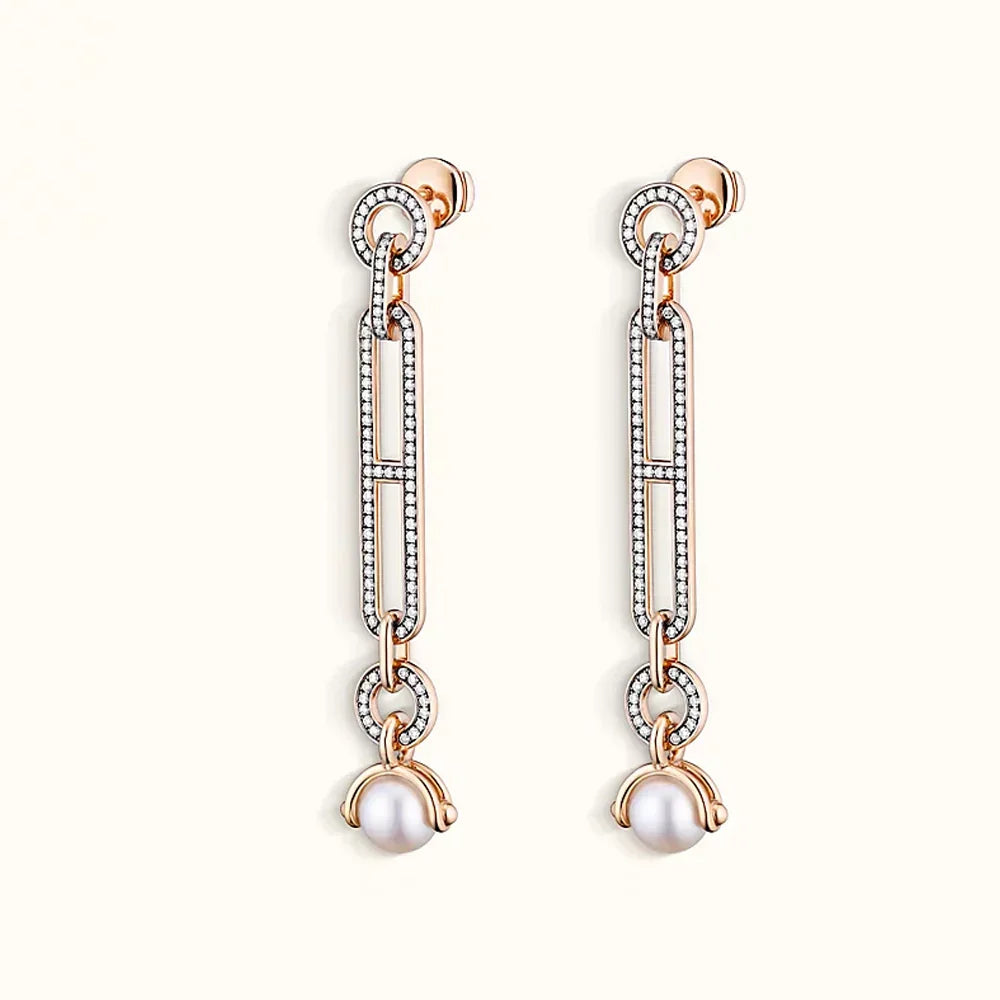 18k Hermes Chandra Diamonds Earrings