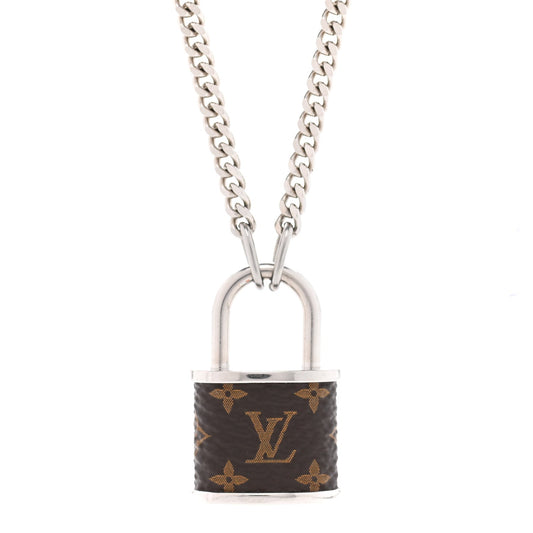 18K Louis Monogram Lock Pendant Necklace