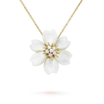 18K Rose De Noël Clip Pendant Necklace