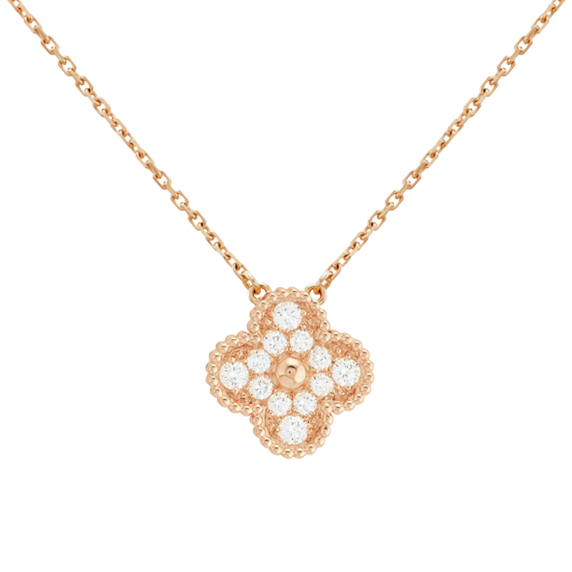 18K Van Cleef & Arpels Sweet Alhambra Diamond Necklace