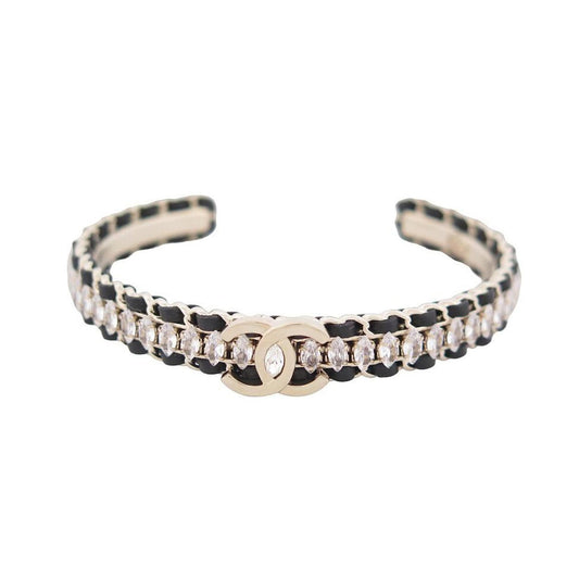 18K CHANEL Cuff Strass Open Bracelet