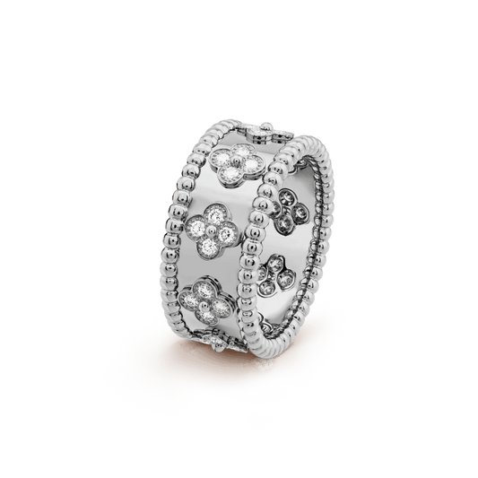 18K Van Cleef & Arpels Perlée Clovers Ring