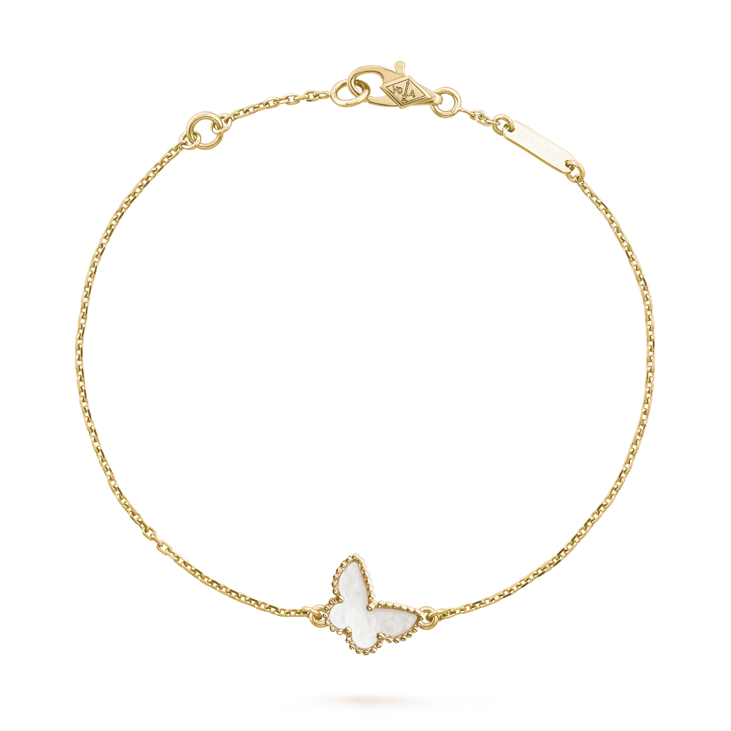 18K Van Cleef & Arpels Lucky Alhambra Butterfly Pendant Bracelet