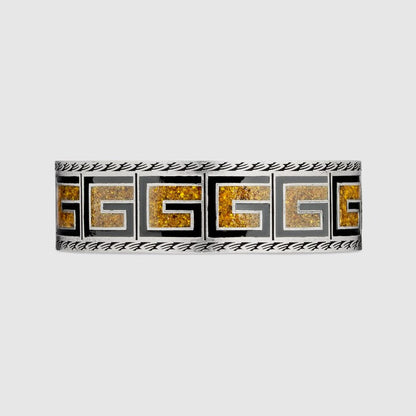 Double G Cube Yellow Wide Bracelet