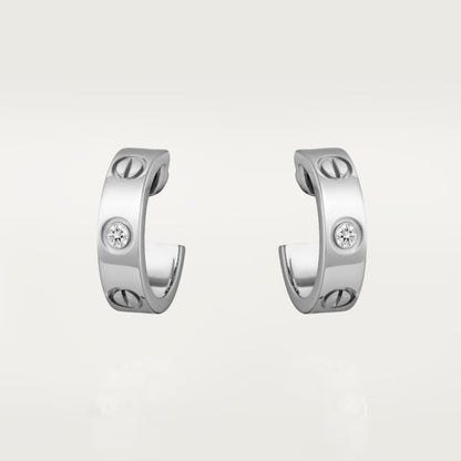 18k Cartier Love 2 Diamonds Earrings