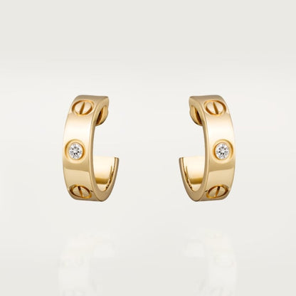 18k Cartier Love 2 Diamonds Earrings