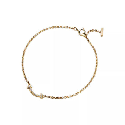 18K T Smile Diamond Bracelet