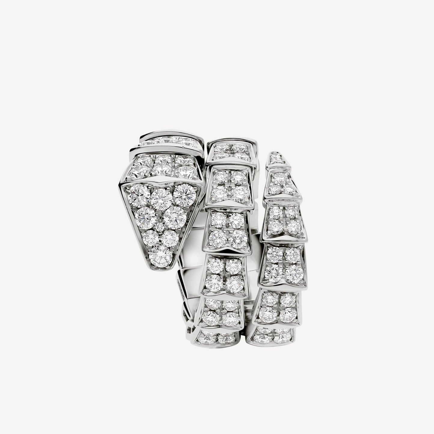 18K BV Serpenti Viper Full Pave Diamond Ring