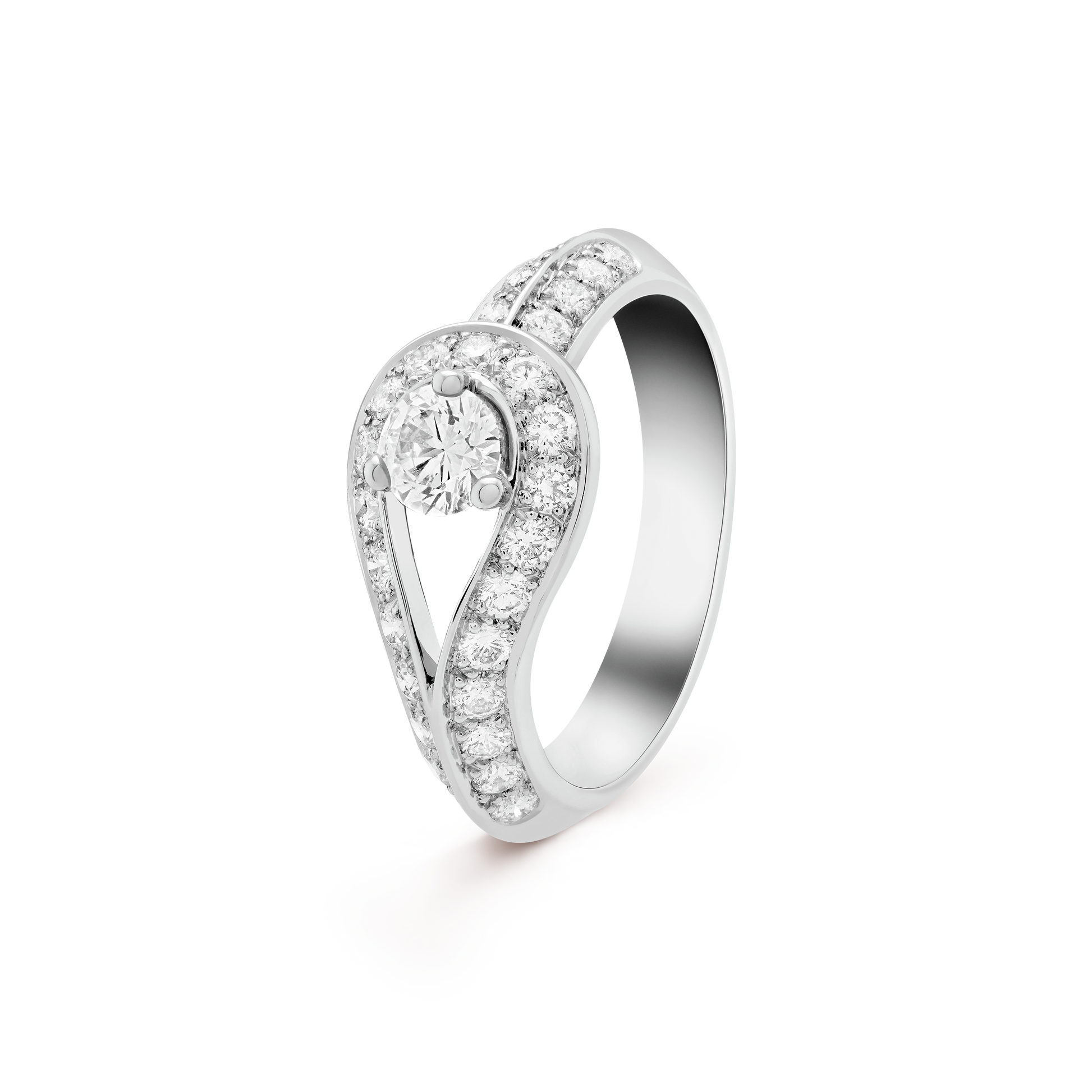 18K Van Cleef & Arpels VCA Couture Solitaire Ring