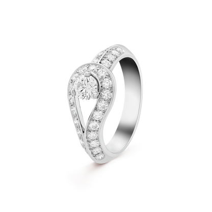 18K Van Cleef & Arpels VCA Couture Solitaire Ring