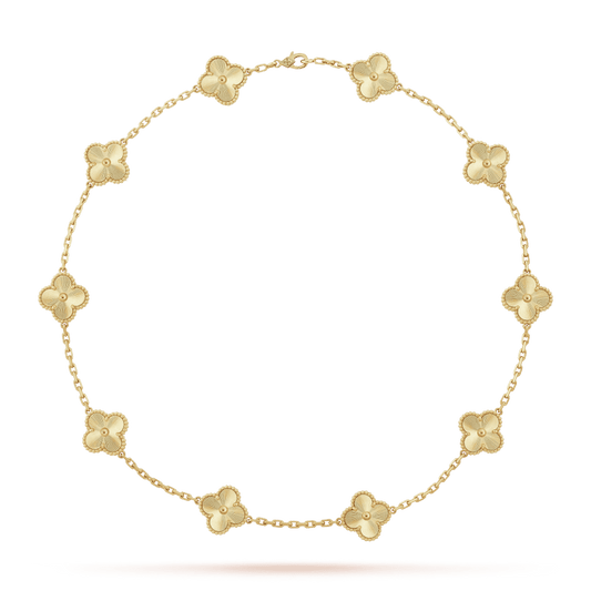 18K Van Cleef & Arpels Vintage Alhambra 10 Motifs Necklace