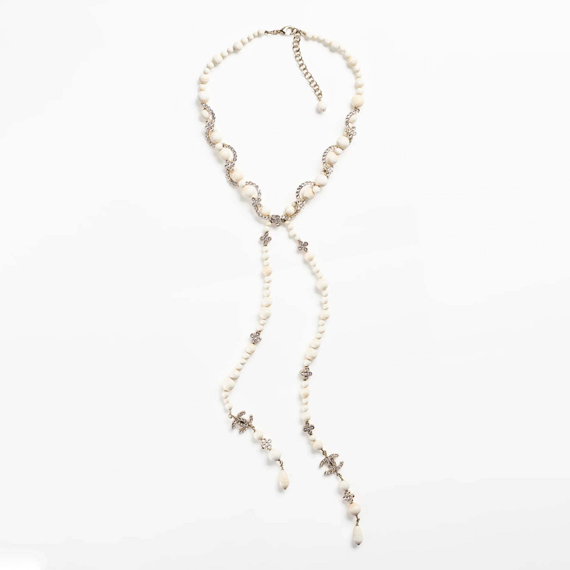 18K CHANEL CC Pearl Chain Necklace