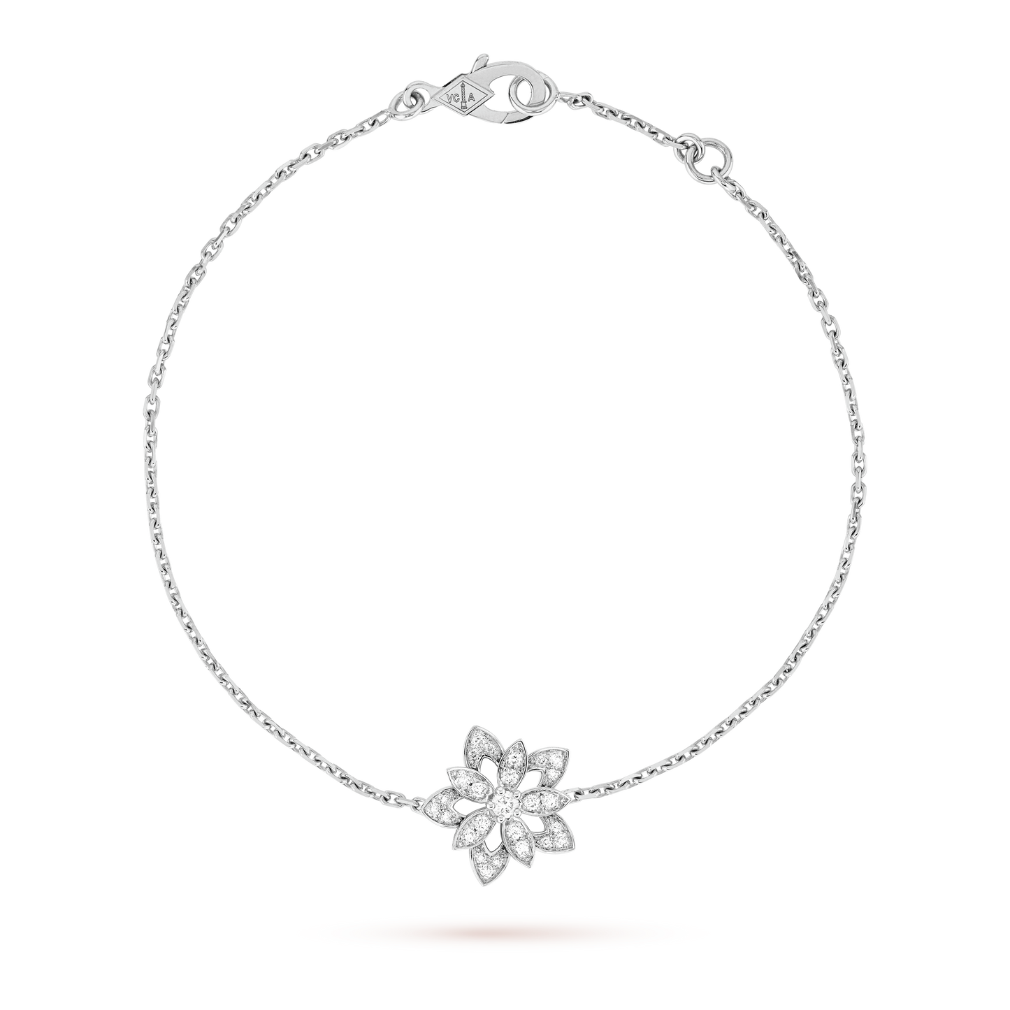 18K Van Cleef & Arpels Lotus Openwork Pendant Bracelet