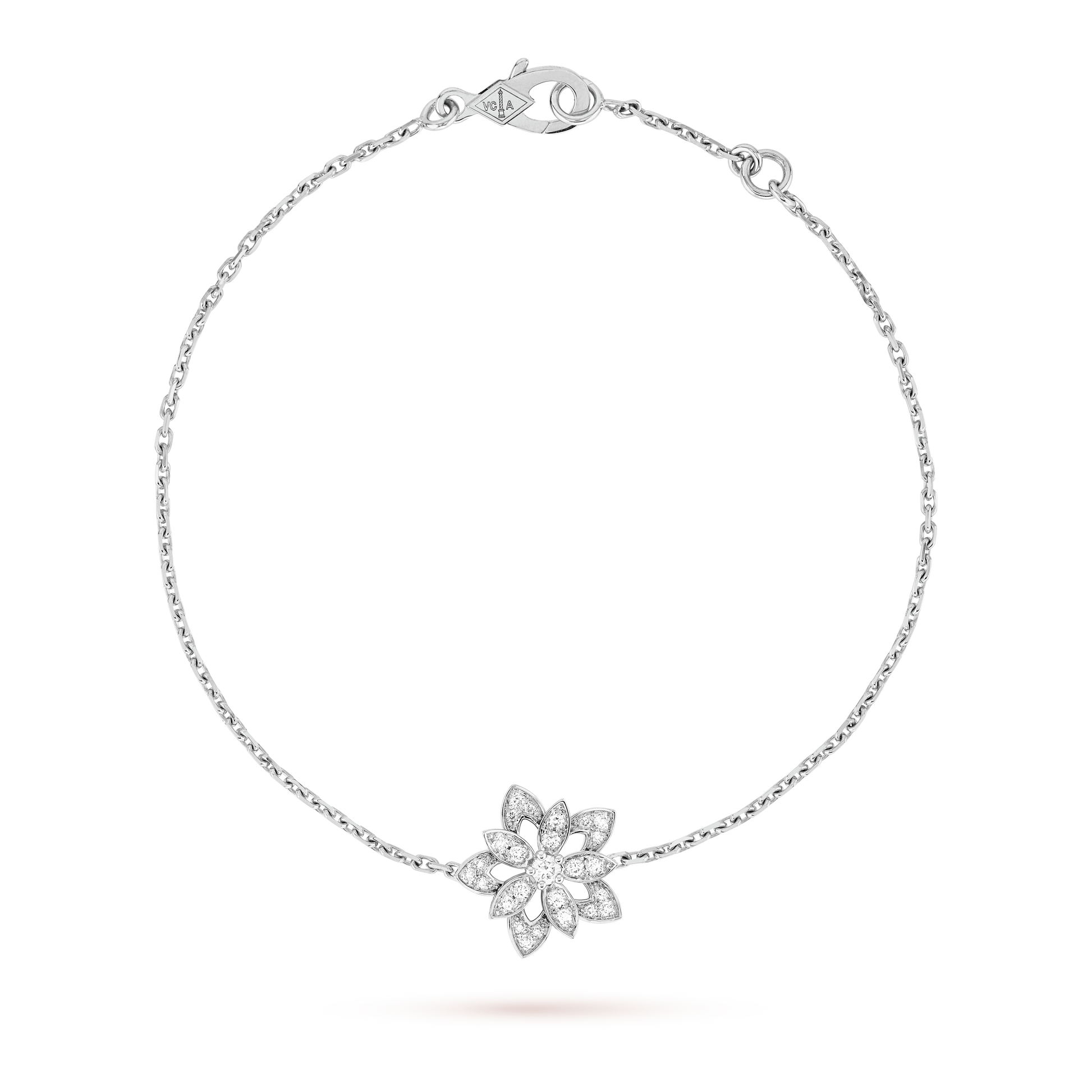 18K Van Cleef & Arpels Lotus Openwork Pendant Bracelet