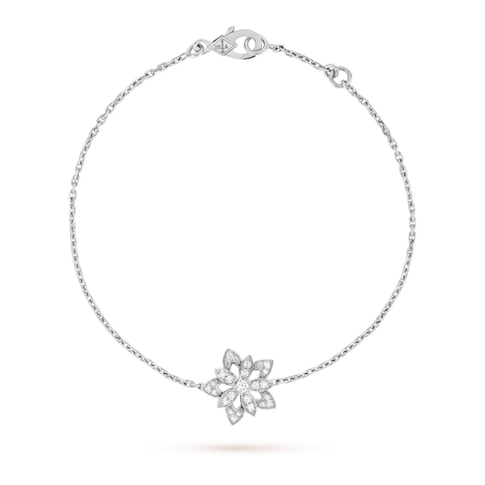 18K Van Cleef & Arpels Lotus Openwork Pendant Bracelet