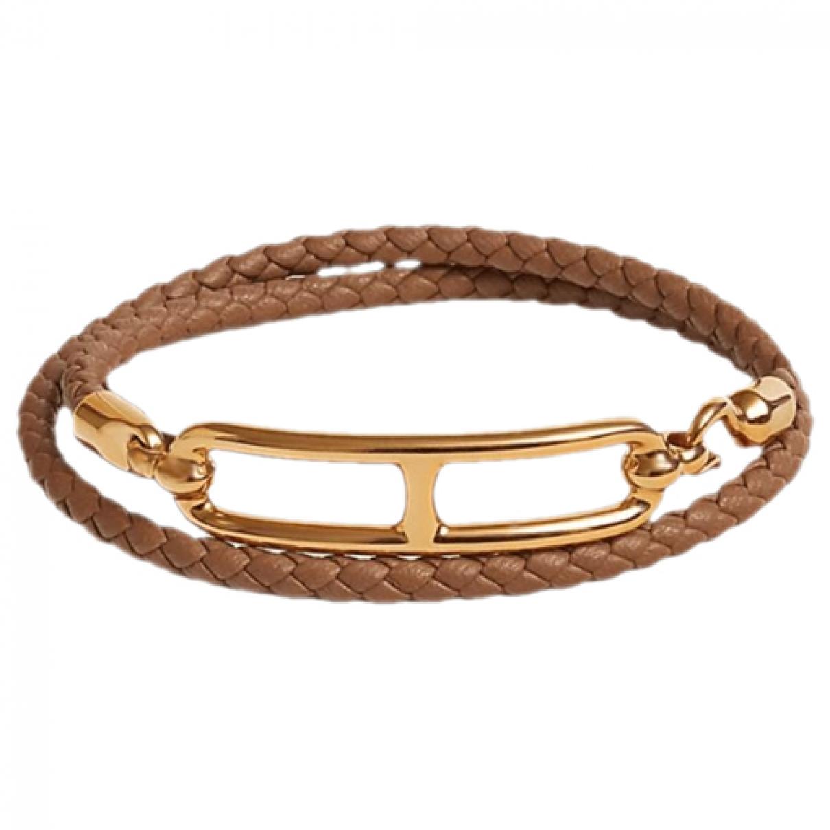 Bracelet Roulis Double Tour Marron H 18K