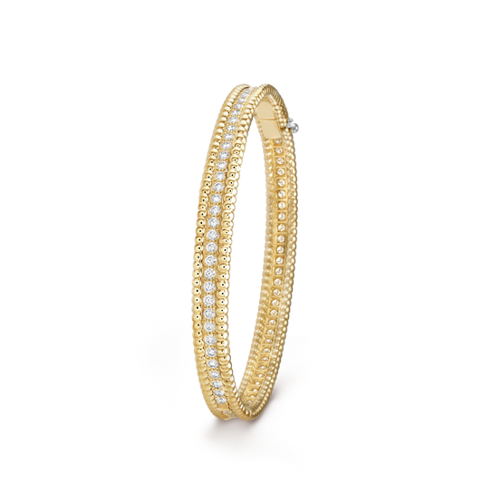 18K Van Cleef & Arpels Perlée Diamonds One Row Bracelet