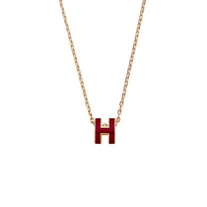 18K Mini Pop H Red Necklace